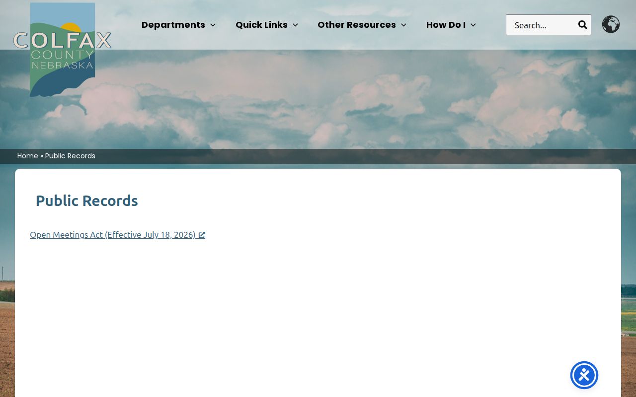 Colfax County public records information page