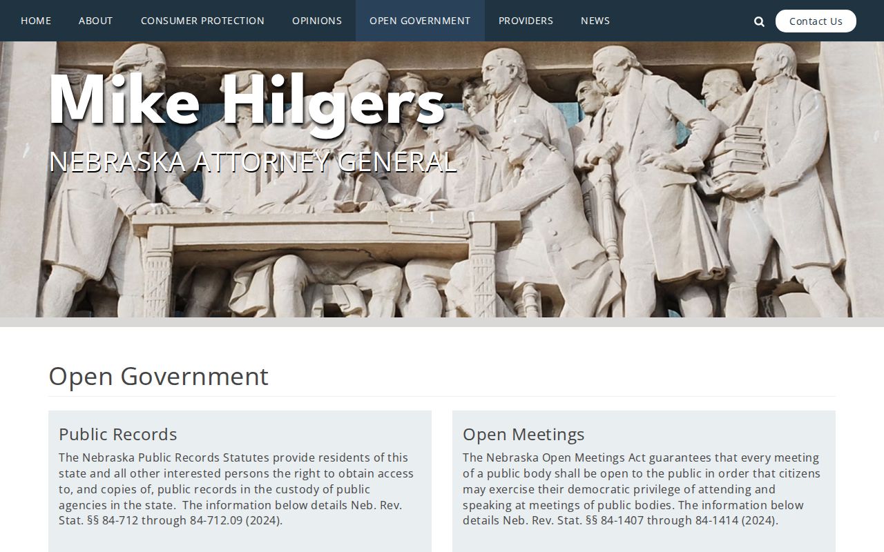 Nebraska Attorney General public records access information